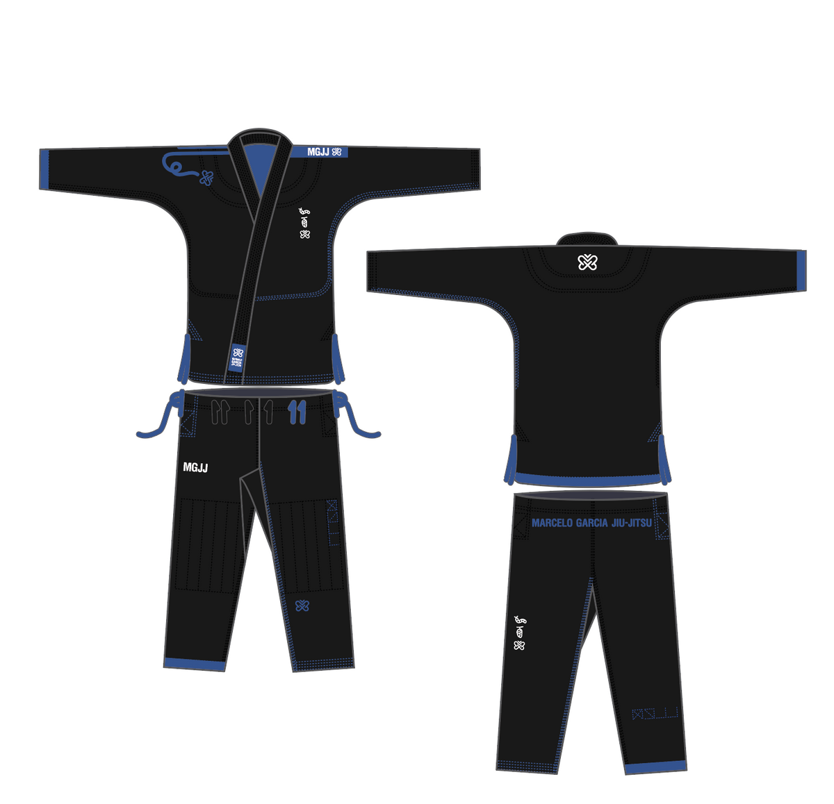 Kaleidoscope Kimono, Black/Blue