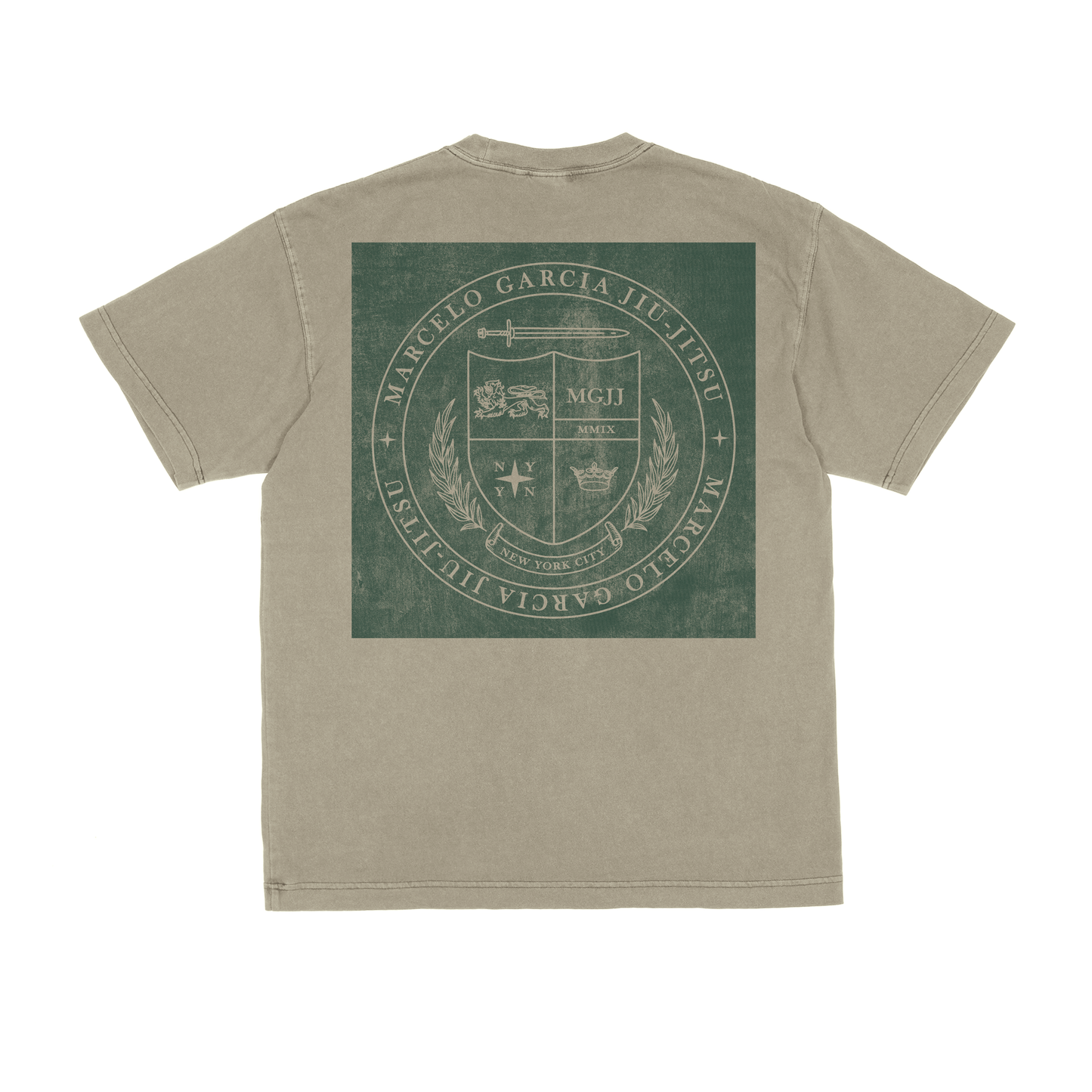 MGJJ College Crest, SS Tan Garment Dyed