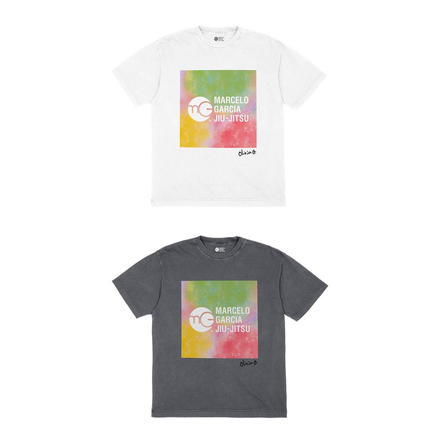 MGJJ Youth Box Logo Olivia Tee, White & Grey