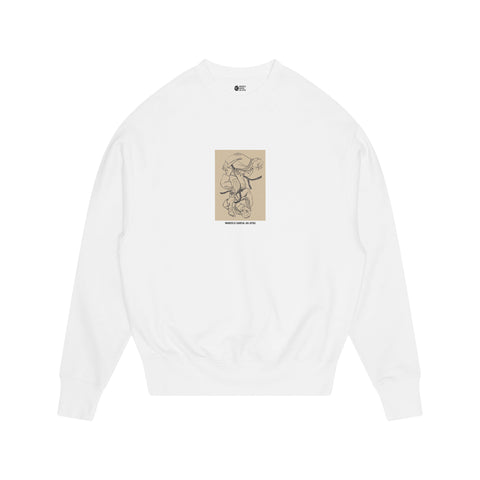 1LXG Cubism Etching Sweater, White