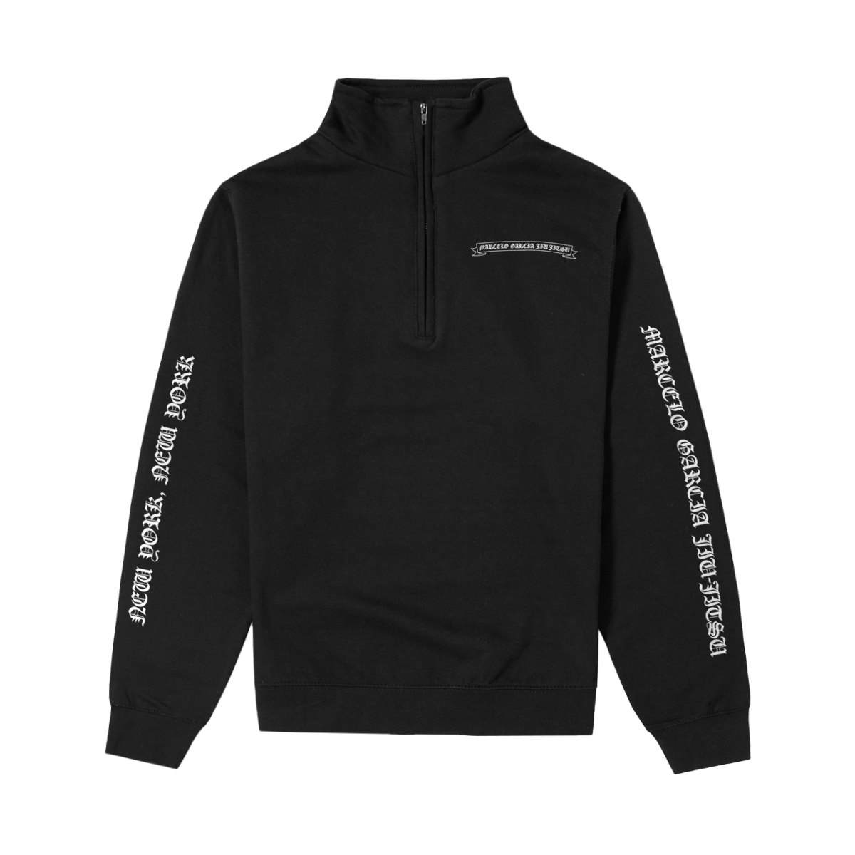 MGJJ Gothic Ribbon Quarter Zip, Black