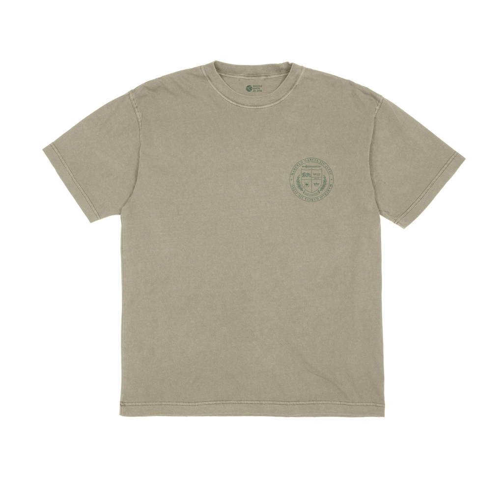 MGJJ College Crest, SS Tan Garment Dyed