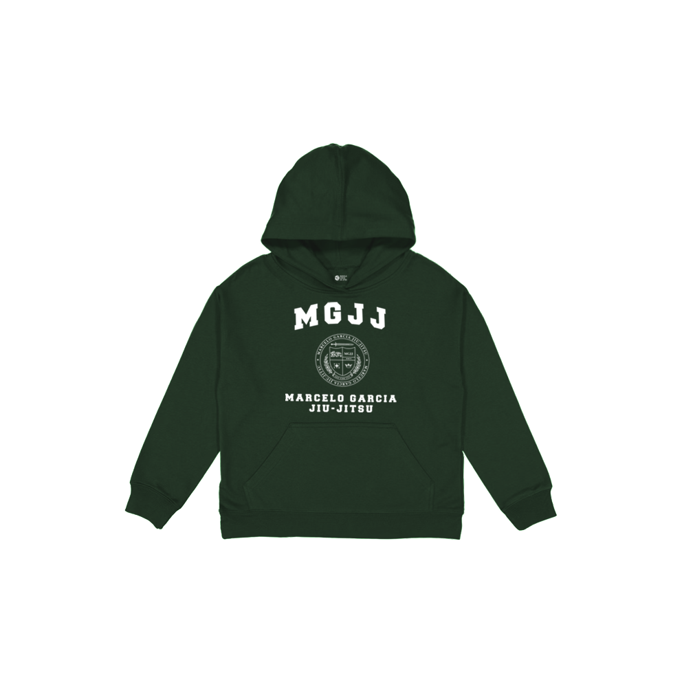 MGJJ Youth College Crest Pullover Hoodie, Hunter Green