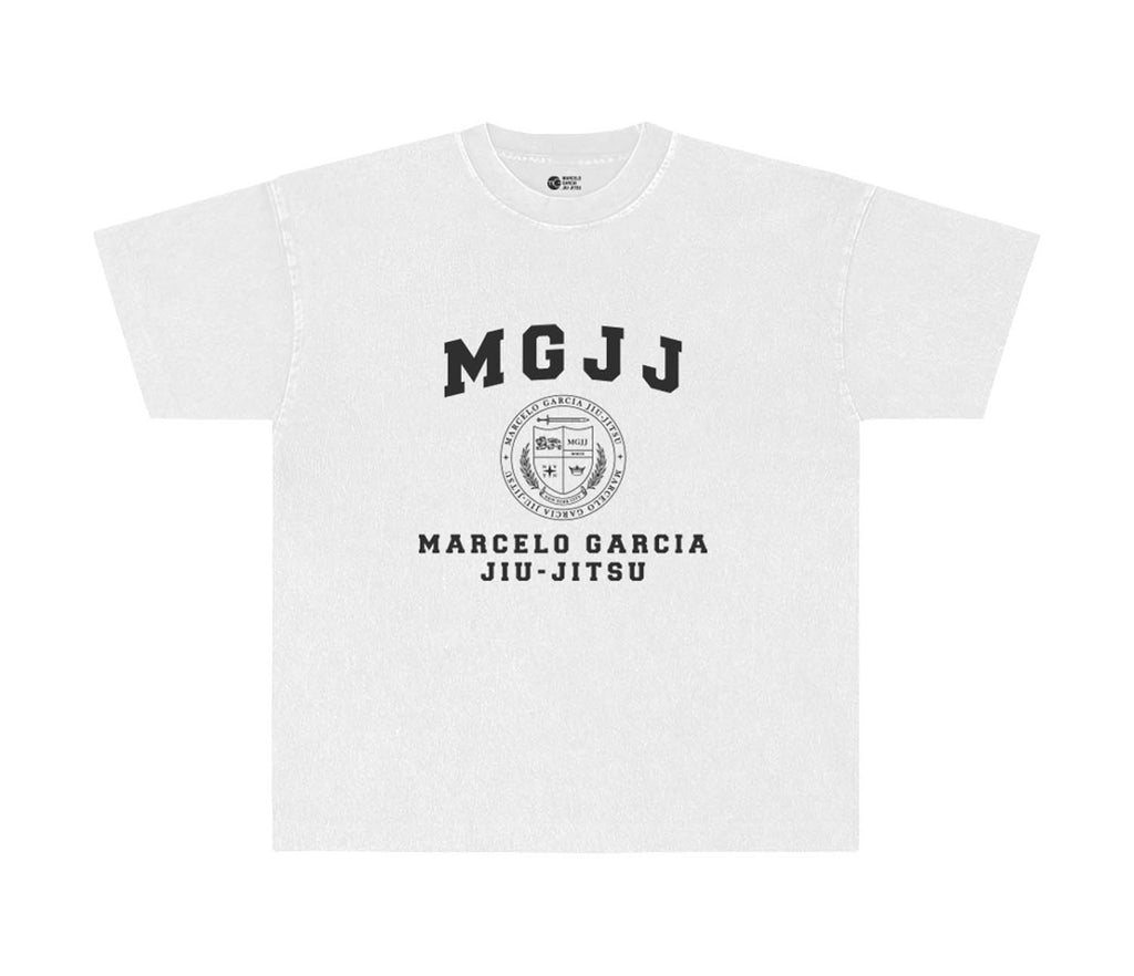 MGJJ College Crest Military Tee, Garment-Dye Off White