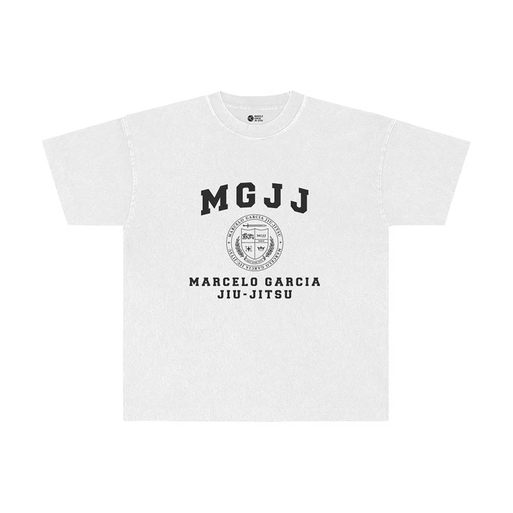 MGJJ College Crest Military Tee, Garment-Dye Off White