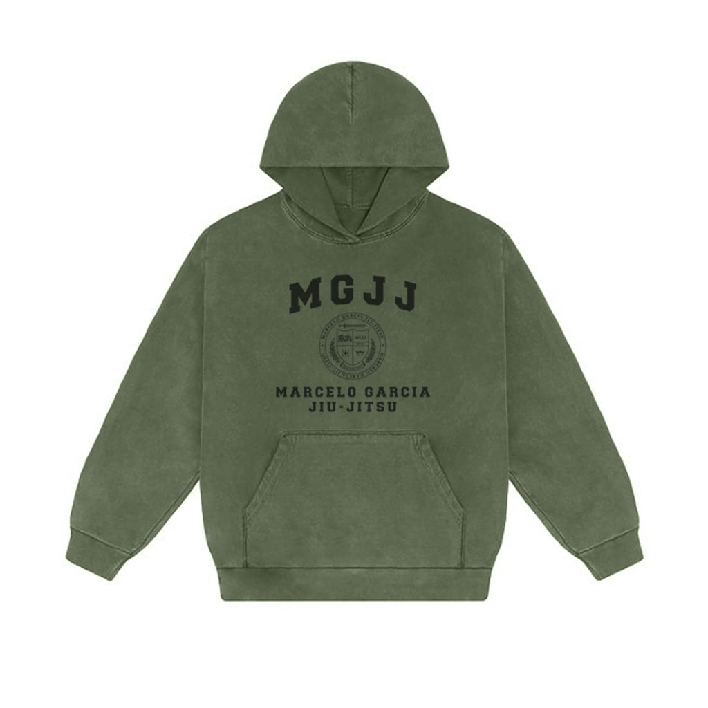 MGJJ College Crest Military Pullover, Garment-Dye Olive Drab