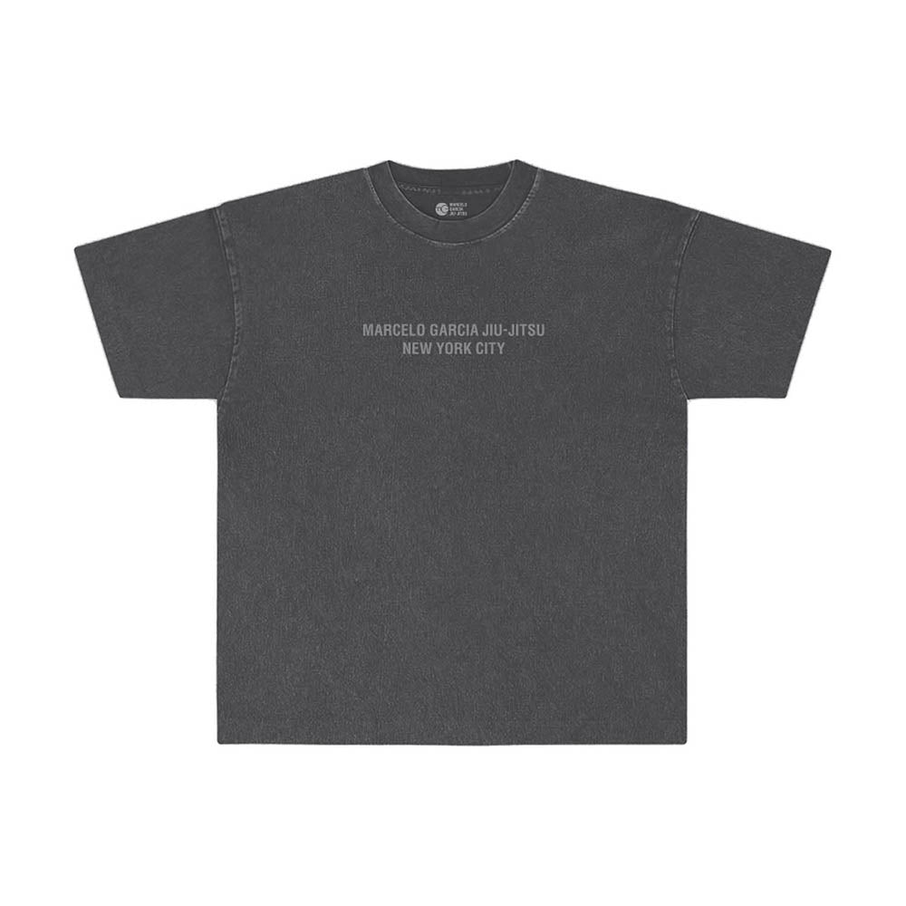 MGJJ NYC Logotype Tee, Garment-Dye Off Vintage Black