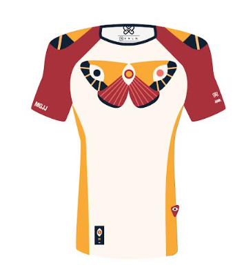 PREORDER Wings In Motion SS Rash Guard, Cream/Gold/Navy