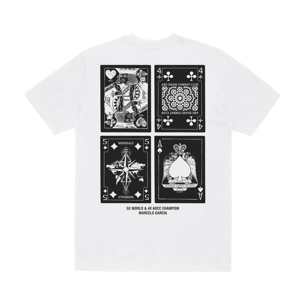 MGJJ 5x Worlds 4x ADCC Cards Tee, White