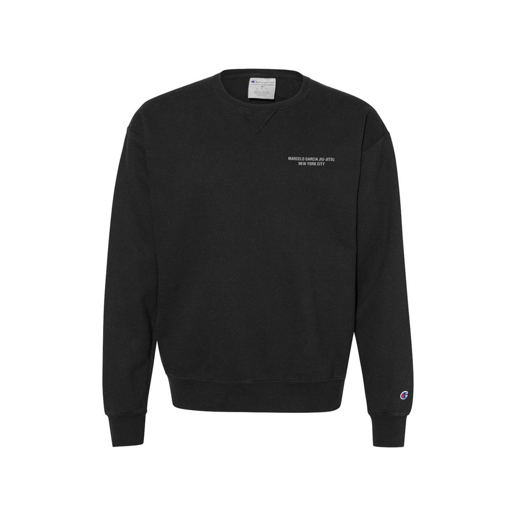 MGJJ NYC Logotype Sweatshirt x Champion® Collection, Garment Dyed Black