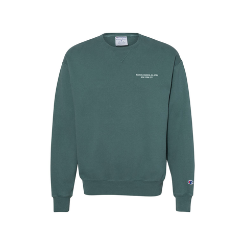 MGJJ NYC Logotype Sweatshirt x Champion® Collection, Garment Dyed Green